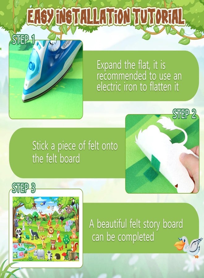 لوحة حيوانات صغيرة من اللباد قابلة للنفخ، لوحة قصص حيوانات الغابة من اللباد، مجموعات مونتيسوري الحسية، نشاط جداري من الفانيلا على طراز سفاري لتزيين الهدايا (42، سفاري) - Image 5